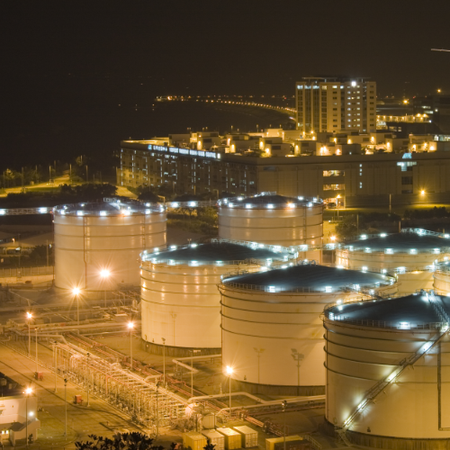 Fuel tanks at night